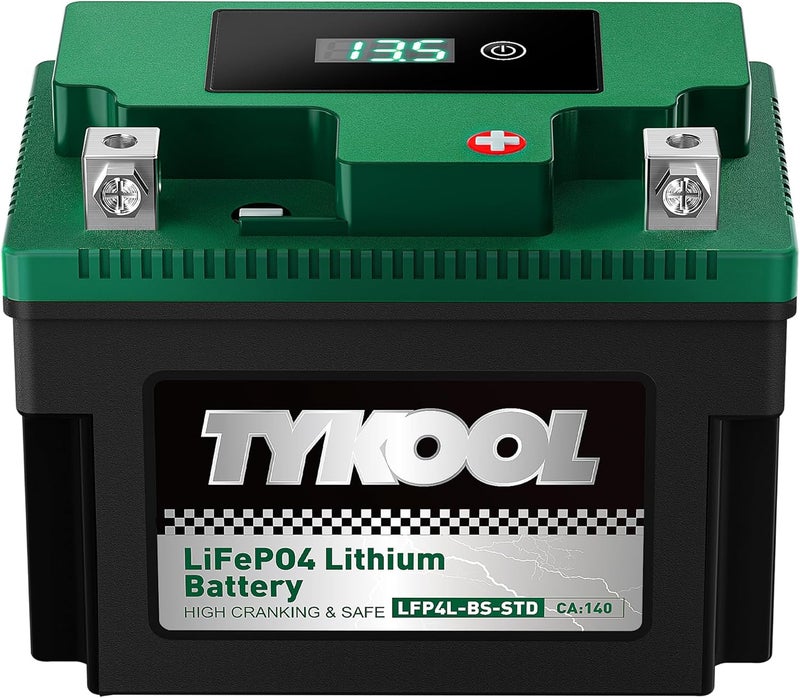 TYKOOL YTX4L-BS YTZ5S Lithium LiFePO4 Motorcycle Battery,2X Cranking Amps 140A,5X Longer Life,Fits for Moped, Go kart, ATV,Dirt bikes,4 wheeler, hongda Grom,Snapper walk behind lawn mower - Image 1